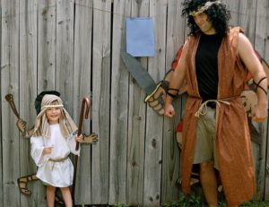 Dad and son dress up as David & Goliath 
